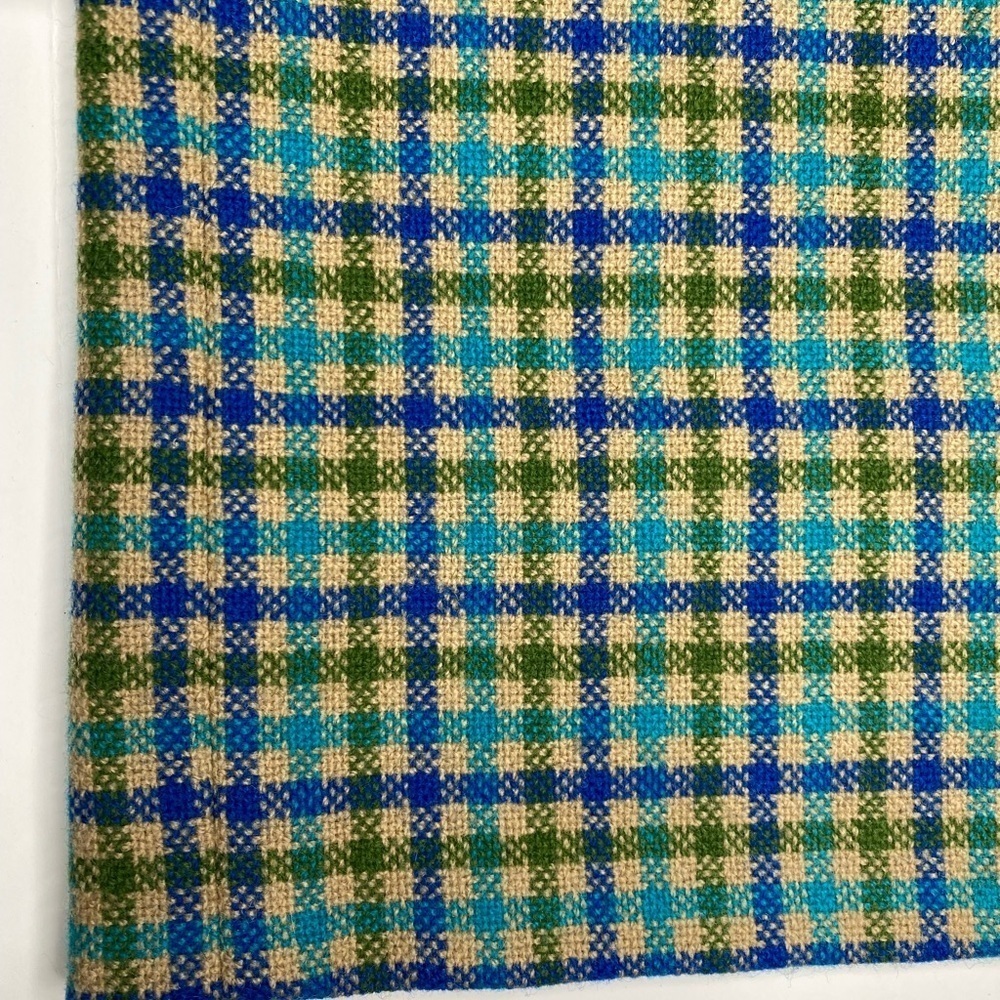 60’s Pendleton Wool Plaid 2Pc Coat Skirt Set Green, Blue, Beige Sz14 EUC - Picture 5 of 10